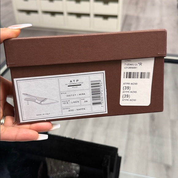 ATP Atelier Mira Linen Nappa Heels in Linen - Picture 12 of 12